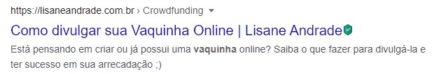 Resultado de busca do Google - exemplo de título